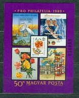 WĘGRY ** Dzień znaczka, kwiaty, kosmos, czapla Mi BL 207