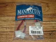 Kabel 2x 4-pin rozdzielacz zasilania napędu dyskietek 5,25 cala MANHATTAN !