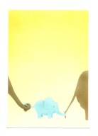 Pocztówka - Słonik / karteczka urodzinowa na niebiesko