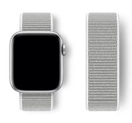 Pasek Apple Watch biało srebrny nylon 1/2/3/4/5/6/7/8/9/10 se 38/40/41/42