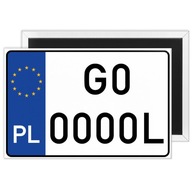 MAGNES TABLICA REJESTRACYJNA "G0 0000L" PREZENT MECHANIK własny tekst