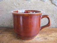 Brązowy Kubek "Mi"_Porcelit MIROSTOWICE PRL