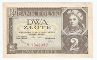 Banknot 2 złote 1936 rok z paczki bankowej