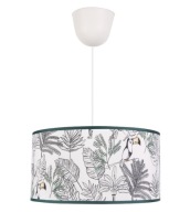 Lampa wisząca Tucan biało-zielona E27 boho scandi