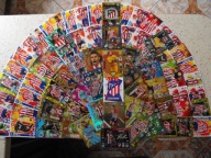 Karty piłkarskie ATLETICO MADRYT, PANINI oraz TOPPS, zestaw 74 kart.