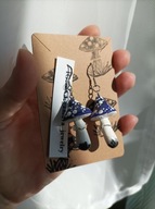 Kolczyki grzybki - muchomorki fioletowe - ręcznie wykonane - stal