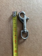 Karabińczyk z krętlikiem D nierdzewny 72 mm