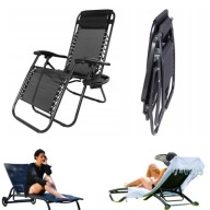 LEŻAK PLAŻOWY FOTEL OGRODOWY ZERO GRAVITY SKŁADANY KRZESŁO 2W1 PROGARDEN