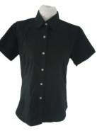 Laviino czarna koszula damska Slim fit krótki rękaw r 42/XL