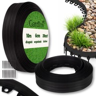 OBRZEŻE OGRODOWE TRAWNIKOWE PLASTIKOWE ELASTYCZNE MOCNE CZARNE 10m + KOTWY