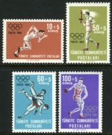 Turcja 1964 Znaczki 1924-7 ** sport igrzyska olimpijskie Olimpiada