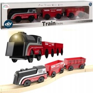 Kolejka Elektryczna Lokomotywa Pociąg na Magnes na baterie DO KOLEJKA DREWN