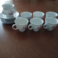 Komplet kawowy z porcelany motyw kwiatowy różowy Seltmann Weiden Bavaria