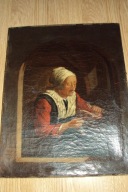 Obraz olejny Kobieta przy robótkach ręcznych