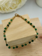 Blueberry bransoletka damska zielone koraliki stal 316L - STYL i KLASA