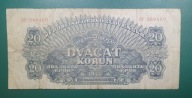 Banknot 20 koron 1944,CP,Czechosłowacja