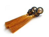 KOLCZYKI SUTASZ musztardowe chwost 100% hand made