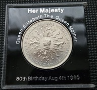 *WIELKA BRYTANIA [1796 B]*25 Pence 1980 Elizabeth II Queen Mother 80 urodz.