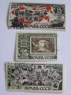 ZSRR - 25 lat znaczka radzieckiego - Mi. 1071-73 A kasowane