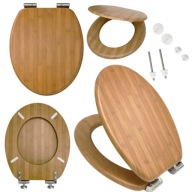 DESKA SEDESOWA DREWNIANA WOLNOOPADAJĄCA UNIWERSALNA WC KOŁO ROCA CERSANIT