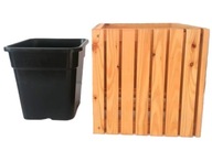 Donica ogrodowa kwadratowa z wkładem plastikowym 1x18l taras balkon ogród