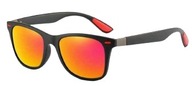 Modne okulary sportowe polaryzacyjne lustrzanki czerwone