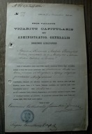 Dokument podpis Szymon Koziejowski administrator diecezji Lublin 1880 r.