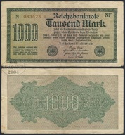 BNN - NIEMCY 1000 Marek 1922 # P76c # NF - N 083628 * # znak wodny F # VF-