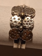 Renomowana RYTOSZTUKA! Stary srebrny pierścionek, STAN ! R17/18mm.