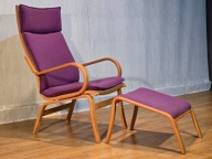 Duński fotel z podnóżkiem, Design, Lata 70. XX W (163)