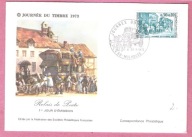 Francja 1973, FDC Mulhouse, transport poczty, konie, dyliżans