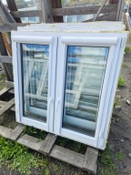 OKNA Plastikowe PCV Dwuskrzydłowe 116x114cm 4 sztuki białe/orzech rolety