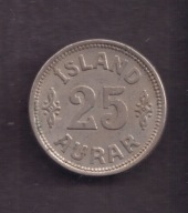 Islandia - 25 Aurar 1937 rok