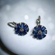 Kolczyki Niebieskie KWIATKI Szafiry Bigiel Wiszące