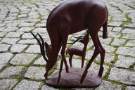 RZEŹBA GAZELE KENIA UNIKAT drewno egzotyczne MEGA DUŻA 35cm.