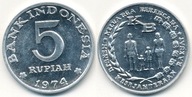 Indonezja 5 Rupiah - 1974r ... Monety