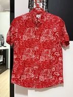 Y Koszula Next spokojna czerwień biały orientalny wzór bawełna M