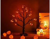DRZEWKO LED Z CZARNYMI GAŁĄZKAMI I DYNIAMI HALLOWEEN 45CM