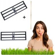 RĘCZNY NIWELATOR TERENU 100X30 CM + TRZONEK RÓWNIARKA DO TRAWY PODŁOŻA