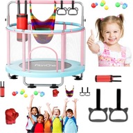 TRAMPOLINA DLA DZIECI 140CM DO 200KG ZABAWY Z DRĄŻKIEM 1–8 LAT + ZABAWKI