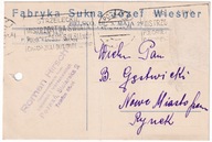 Bielsko J. Wiesner Fabryka Sukna do Nowe Miasto 1931r Karta Firmowa Reklama