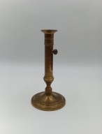 Świecznik z regulacją wysokości świecy - mosiężny - ciekawy - vintage 20cm