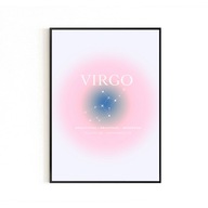 PLAKAT, ZNAKI ZODIAKU, VIRGO, PANNA, AURA POSTER, PLAKATY NA ŚCIANĘ, 50x70