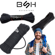 HIT MOCNA LINKA PARACORD 30M 180kg UDŹWIG CZARNA BUSHCRAFT SURVIVAL