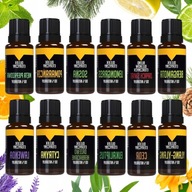 ZESTAW OLEJKÓW PREMIUM 12x10ML DO AROMATERAPII NAWILŻACZA SAUNY KĄPIELI