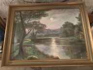 STARY DUŻY PIĘKNY OBRAZ PODPISANY z 1948