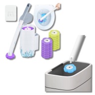 JEDNORAZOWA SZCZOTKA DO WC Z WYMIENNYMI KOŃCÓWKAMI GĄBKAMI TOALETY + WKŁADY