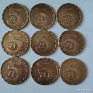 5 ZŁ. 1981 rok, piękne, bardzo rzadkie, 9 monet.