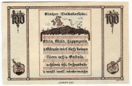 Banknot zastepczy miasta - GLATZ - KLODZKO - 100 Pfennig - UNC