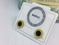 35741 Kolczyki Damskie Czarna Masa Stal 316L